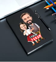 Babalar Gününe Özel  Karikatürlü Siyah Defter Kalem Seti 130