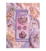 Kuromi & Hello Kitty Lisanslı 4'lü Rozet Set