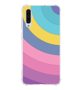 Samsung Galaxy A30s Köşe Korumalı Antişok Kapak Renk Cümbüşü Tasarımlı Silikon Kılıf (Şeffaf)