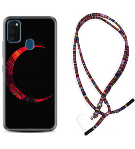 Samsung M21 M22 M23 M30 M31S M32 Kılıf Boyun Asklı Rasta Silikon Red Moons 1747