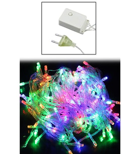 Renkli Işık Zinciri 10 Metre 100 Ledli 8 Fonksiyonlu Fişli Rgb Led Lamba