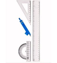 Cetvel Seti Çizim Takımı 30 Cm Cetvel Pergel Gönye İletki Şeffaf Çizim Takımı Pergelli Çizim Seti 4 Parça