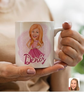 Bk Gift Kişiye Özel Barbie Karikatürlü Beyaz Kupa Bardak-1, Barbie Filmi, Barbie Hediyelik Eşya, Arkadaşa Hediye