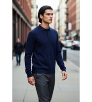 Erkek Regular Fit Düz Polo Yaka Triko Kazak İle Kışa Özel Şık Ve Konforlu Günler Kaliteli