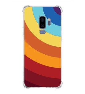Samsung Galaxy S9 Plus  Köşe Korumalı Antişok Kapak Renk Cümbüşü Tasarımlı  Silikon Kılıf (Şeffaf)