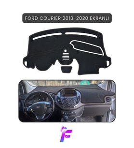 FORD COURİER EKRANLI (2013-2020) Torpido Örtüsü Güneşten Korur Kolay Montaj Tam Uyum TB72