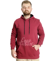 Mode XL Büyük Beden Erkek Sweat Kanguru Cep Easy Adventure 23527 Bordo