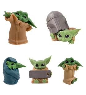 The Mandalorian Baby Yoda Grogu Bebek Yoda Aksiyon Figür Oyuncak Seti 5 Yoda Figürü Bir Arada Set B (Yeşil)
