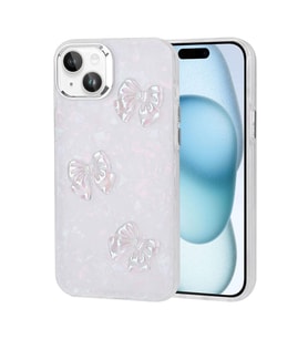 iPhone 15 Plus Kılıf Kabartma Figürlü Parlak Eralli Silikon Kılıf Kelebek