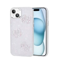 iPhone 15 Plus Kılıf Kabartma Figürlü Parlak Eralli Silikon Kılıf Kelebek