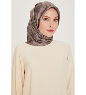 YENİ SEZON - 2024 SONBAHAR KIŞ - DJ SAF İPEK EŞARP 9259D01 (S)  ( SURA)- 03711 (Füme-Gri-İndigo)