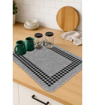 Gri Kazayağı Microfiber Bulaşık Kurutma Kurulama Matı MM005