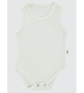 Civil Baby Düz Sıfır Kol 3-9 Ay Çıtçıtlı Badi - Beyaz