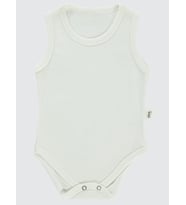 Civil Baby Düz Sıfır Kol 3-9 Ay Çıtçıtlı Badi - Beyaz