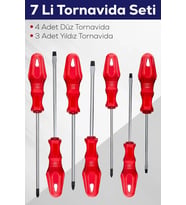 7'li Tornavida Seti (4  Düz Tornavida 3  Yıldız Tornavida)
