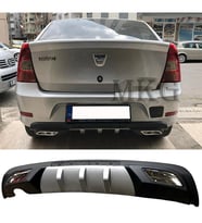 Dacia Logan Sedan Difüzör Difizör Gri + Kare Egzoz Görünüm C Tip