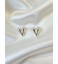 Çelik Mini Kalp Küpe (Gümüş)