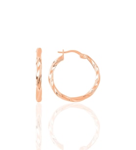 Gümüş rose 23 mm Şarnel Burgu Halka Küpe SGTL12288ROSE