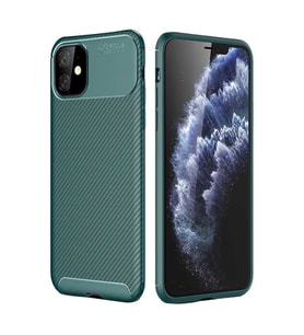 Apple iPhone 11 Kılıf Esnek Soft Karbon Tasarım Legion Serisi (Yeşil)