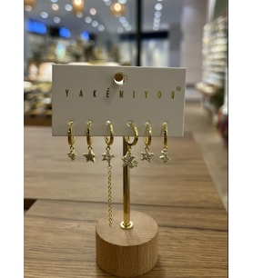 Yakemiyou Taşlı Yıldızlar Altılı Küpe