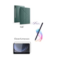Fuchsia Galaxy Tab S10 Plus ile Uyumlu Tablet Kılıfı S Pen Tablet Kalemi Temperli Ekran Koruyucu Set