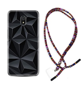 Xiaomi Redmi 8A 8 Pro 9C 9T 10C 11T Pro Kılıf Boyun Asklı Rasta Silikon Prizmalar 1782