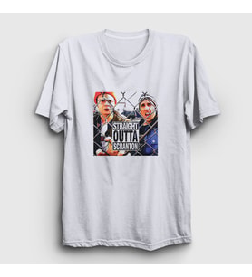 Presmono Unisex Beyaz Scranton Dizi The Office T-Shirt 345987tt