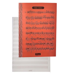 Müzik Defteri A4 40 Yaprak Plastik Kapak 1 Adet Sol Anahtarlı PP Kapak Müzik Defteri 21x29.7 cm 12 Sütunlu (Turuncu)