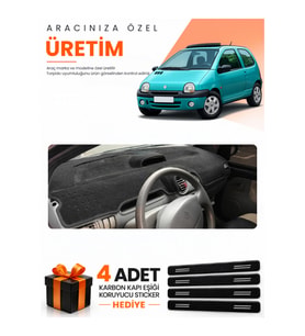 RENAULT TWINGO (1998-2000) Uyumlu Torpido Koruma Örtüsü Oto Kılıfı - Siyah