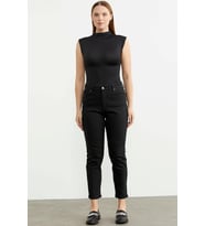 Likralı Fit Mom Jean - Siyah