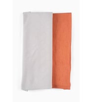 2'li Pamuklu Müslin Örtü 70x70 cm Gri - Kiremit (Bej - Kiremit)