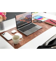 Kişiye Özel Hakiki Full Grain Deri Masa Matı 37x80 cm El Yapımı Ofis Sümeni ve Mouse Pad