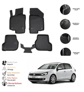 Vw Golf 6 2009 3D Havuzlu Paspas OTL