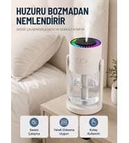 Taşınabilir Ha Nemlendirici LED Işıklı Şeffaf Hazneli Ev Ofis Yatak Odası Nemlendirme Cihazı