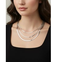 Çelik Silver 3'lü İtalyan Kolye 3mm - 25-clkk266