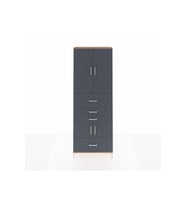 Arges Dolap 4 Raflı 4 Çekmeceli 4 Kapaklı 88x30x243 Çam-Antrasit