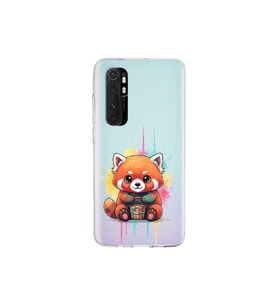 Xiaomi Mi Note 10 Lite ile Uyumlu Splash Tilki Tasarımlı Şeffaf Silikon Kılıf