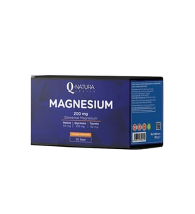 Q Natura Series, Magnezyum (Malat, Glisinat, Taurat) Portakal Aromalı 30 Saşe