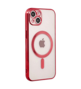 Apple İphone 14 Plus Kılıf Magneticsafe Lazer Silikon - Kırmızı