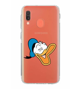 Samsung Galaxy A20e  Kamera Korumalı  Kapak Donald Duck Tasarımlı  Şeffaf Kılıf