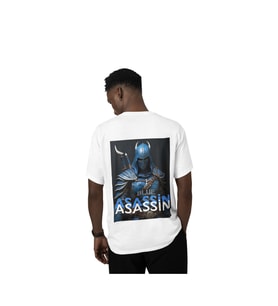 Müzik notası baskılı unisex oversize t-shirt (Beyaz)