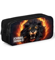 Coral High Siyah Aslan Desenli Erkek Çocuk İki Gözlü Kalemlik (Çok Renkli)