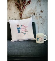 Cerrahi Hemşireye Hediye Kupa Bardak ve Yastık Set (Beyaz)