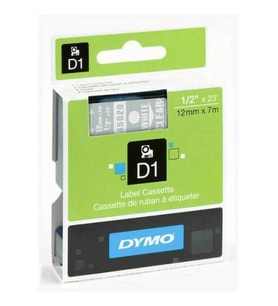 DYMO D1 ŞERİT 12MMx7MT ŞEFFAF/BEYAZ 720600 45020 ÜCRETSİZ KARGO