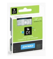 DYMO D1 ŞERİT 12MMx7MT ŞEFFAF/BEYAZ 720600 45020 ÜCRETSİZ KARGO