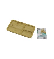 DİKDÖRTGEN 3 BÖLMELİ=2+1 AHŞAP BAMBU SERVİS SUNUM TEPSİ - TAHTASI 24.8 X 13.8 X 1.4CM (5343)