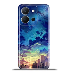 Vivo Y36 Kapak HD Renkli Dizayn Silikon Kılıf - Cloud City