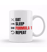 Eat Sleep Formula 1 Repeat Red Kupa Bardak Porselen