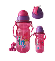 Kız Çocuk Matara 500ml Pembe 1 Adet Princess Pembe Suluk Plastik Su Matarası