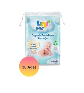 Uni Baby Bebek Temizleme Pamuğu 60 Lı- 30 adet